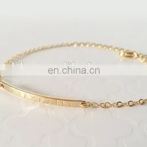 Name Personalized Bar Bracelet Bridesmaid Gift Dainty Name Plate Bracelet thumbnail-4