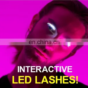 Unisex Flashes Interactive LED Light Eyelash Shining Eyeliner Charming Unique Waterproof LED Eyelashes thumbnail-1