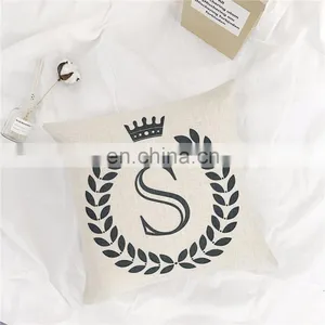The Letter Cotton Linen Plain Custom Printing Cushion Covers thumbnail-4