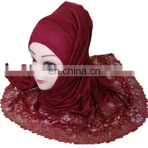 2-Way Style Maroon Color Designer Stoles 2017 / Womens Party Wear Scarf 2017 / Ladies Casual Wear Hijab Scarves (scarves Scarf) thumbnail-4
