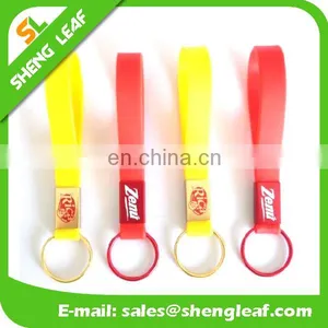 Wholesale Printed Bulk Keychain Silicone Wristband Keychain thumbnail-1