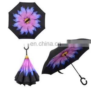 Top Quality Customized Rain Fashion C Handle Inverted Umbrella thumbnail-5