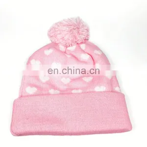 Good Quality Custom Plain Cuff Knitted Beanie,Pom Pom Beanie Hat thumbnail-6
