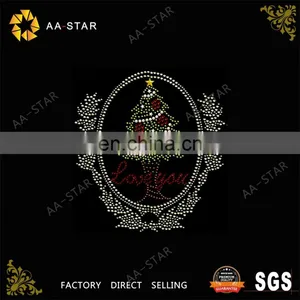 Wholesale Christmas Tree Hotfix Strass Transfer in the Mirror thumbnail-1