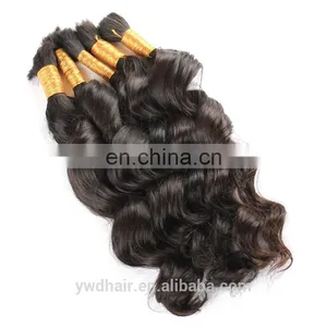Unprocessed 8A Wholesale Indian Virgin Hair Full Cuticle Ponytail Bulk Hair Deep Wave Human Hair For Braiding Paypal Accept thumbnail-2