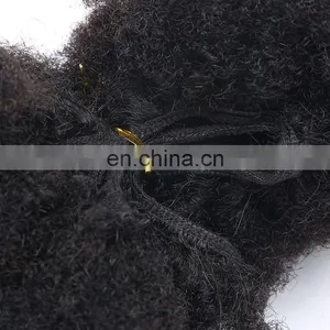 Tight Zigzag Afro Kinky Curly Extensions Sewing to Weft 6''-32'' Available Brazilian Virgin Hair Afro Kinky Curly thumbnail-3