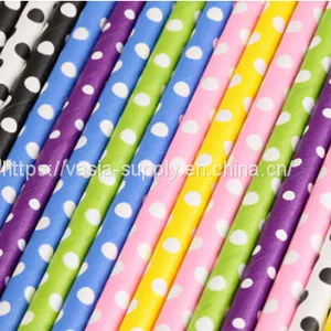 Polka Dot Paper Straws - Party Straws | Colorful Drinking Straws | Eco Friendly Biodegradable Straws thumbnail-3