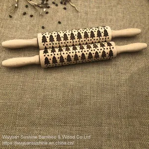 Rolling Pin,Made of Beech Wood,with Laser Printing thumbnail-2