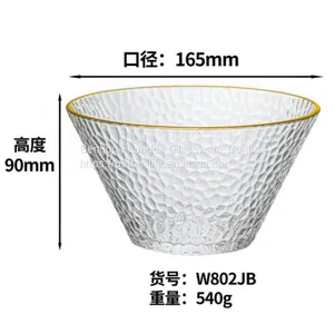Japanese Hammer Pattern Glass Bowl for Home thumbnail-4