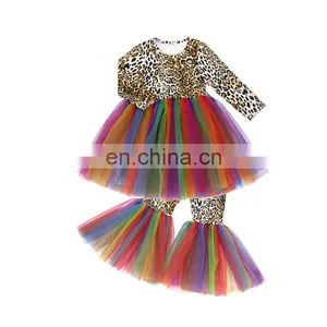 Factory Direct Sale Patchwork Long Sleeve Suit Little Girls Clothing Set thumbnail-1