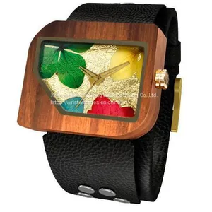 Wholesale Men's Wooden Watch Quartz Wood Analog Date Natural Wood Watches thumbnail-5