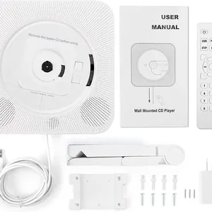 Wall Mounted CD Player Surround Sound FM Radio Bluetooth USB MP3 Disk Portable Music Player Remote Control Stereo Speaker Home thumbnail-2