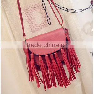 C89204A Fashion Women Suede Fringe Shoulder Bags Tassel Bags Wholesale Handbags thumbnail-2