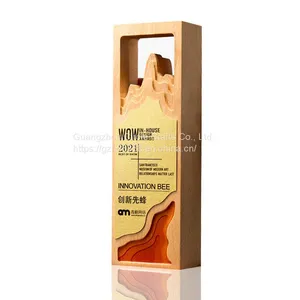 Custom Logo K9 Crystal Metal Material Souvenir Conference Trophy Solid Wood Crystal Trophy Crystal Trophy thumbnail-1