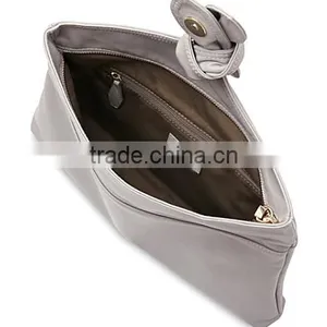 Knot Women Soft Smooth Genuine Leather Clutch Bag Nappa Foldover Party Clutch Good Quality Hand Bag Guangzhou Factory thumbnail-4