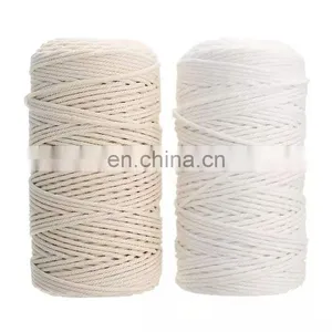 Wholesale Macrame Rolls 3mm Cotton Cord Rope 100 Meters/roll 100% Cotton Natural Cotton thumbnail-4