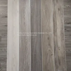 SPC Wood Grain Floor Glue 4mm Block Stone Plastic Floor Grey Plastic Floor Tile Office Showroom Shop Rubber Floor thumbnail-3