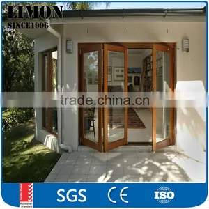 Cheap and Professional Double Glazed External Folding Doors With Sound Proof and Weather Proof Function thumbnail-1