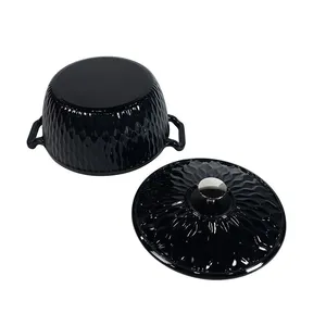 Professional Ripple Design Cast Iron Dutch Oven for Even Cooking thumbnail-3