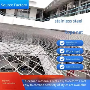 304 Stainless Steel Rope Net for Safety in High-altitude Buildings, Rooftops, Balconies to Prevent Falling, and for Zoo and Plant Climbing Decoration thumbnail-5
