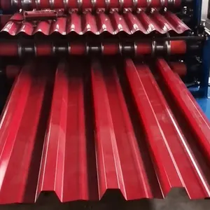 Weather Resistant PVDF/PE Coating Color Coated Corrugated Steel Sheet PPGI Roof Tile For Prefab House thumbnail-2