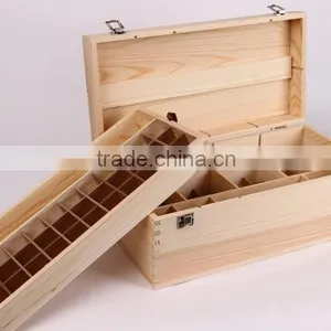 High Quality Factory Natural Unfinished Essential Oil Wood Box 18 Campartments of 5-100ml Bottle Size Quality Choice thumbnail-3