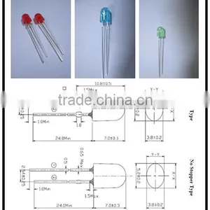 460 - 470nm Blue 5mm Oval Led Diode Without Stopper thumbnail-2