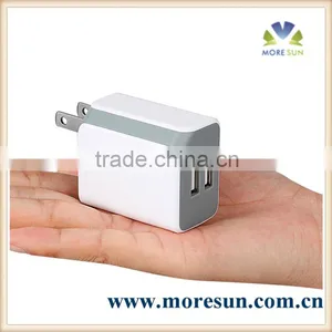 2.4 Amp (12 Watt) Dual USB Wall Charger With Foldable Plug for Cellphone thumbnail-4