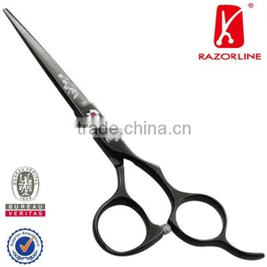 SK101B Flower Whisper Shiny Black Titanium Coating Hot Scissors for Hair thumbnail-1