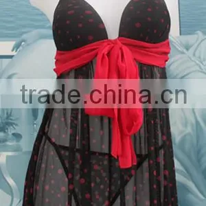 The Hot Mesh Nightie Dress G-string Suites thumbnail-1
