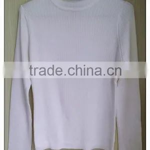Vintage White Long Sleeve Women's Turtleneck Sweater Simple Sweater Pullover thumbnail-1