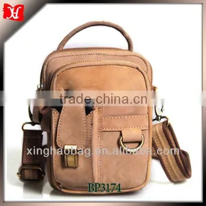 Multifunctional Long Strap Small Leather Duffle Bag for Men thumbnail-1