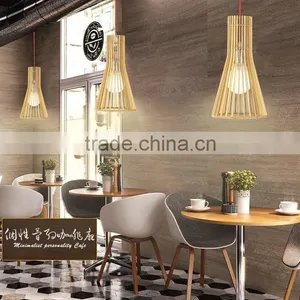 New Modern Designer Wood Led Pendant Light for Restaurant JK-8005B-03 Wooden LED Pendant Light thumbnail-1