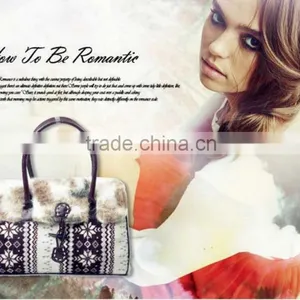 Hot Sale Fashion Ladies Snowflake Designer Handbags Fur Handbag thumbnail-4