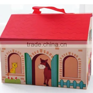 Christmas Gift Set Portable Play Set-farm Set 9 Different Animals in a House Box Learning Toy Manufacturer thumbnail-4