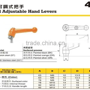 For Mini Lathe and CNC Lathe Orange Black Adjustable Hand Lever thumbnail-2