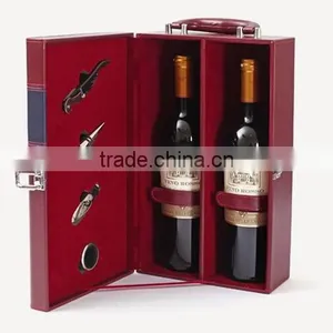 Exquisite Design Top Quality Leather Wine Carry Case thumbnail-2