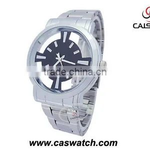 Fashion Metal Band Watches Featured Crossing Dial Face Quartz Watch for Men Stainless Steel Strap Alloy Watch thumbnail-1