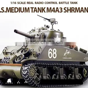 1/16 Scale U.S.M4A3 Sherman Tank Remote Control Tank thumbnail-1
