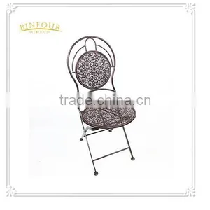 Outdoor Furniture Antique Folding Iron Outdoor Garden Chair thumbnail-1