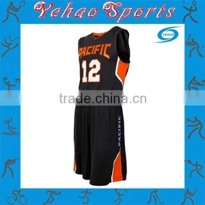 2015 High Quality Fashion Design Polyester Black Man Basketball Jersey thumbnail-2