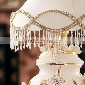 Fancy Flower Diamond Hand Painted Ceramic Table Lamp for Wedding Deco thumbnail-4
