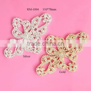 Hot Selling Rhinestone Applique Sash for Bridal Wedding Dress Hair Accessory Can Mix Colors(RM-1004) thumbnail-1