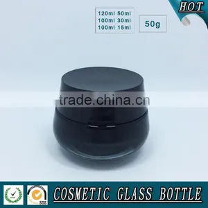 Black Colored Empty Cosmetic Packaging Glass Bottles and Jars thumbnail-4