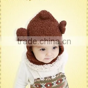 Bear Plush Children's Hat ,Head Warmer,Bear Hat,Ball Set, Hat Ear Pattern ,Pattern thumbnail-3