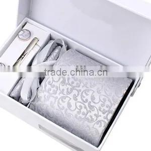 Silver Polyester Men Necktie or Cravat.cravatte or Business Men Tie thumbnail-1
