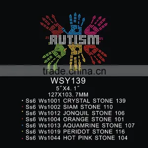 Rhinestone Iron on Autism Symbol thumbnail-1