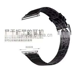 Hot Sale Crocodile Grain Real Leather Watch Band for Apple Watch thumbnail-3