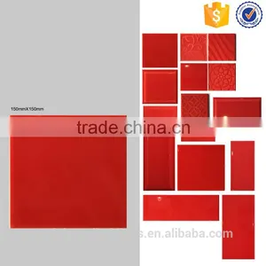 15x15 Red Square Wall Tiles, Interior Kitchen Tile, Glazed Bathroom Indoor Tile thumbnail-1