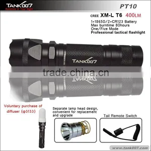 500lumens Five Mode 280 Meters Rechargeable XM-L T6 Flashlight TANK007 PT10 thumbnail-1